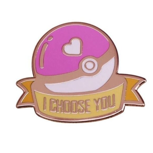 Pokemon Valentines Day I Choose You Enamel Brooch Pin - Picture 2 of 4